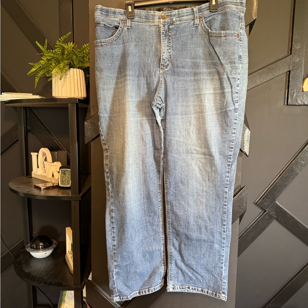 Lee Blue Comfort Waistband Stretch Jeans Straight Leg Women’s 18W Petite